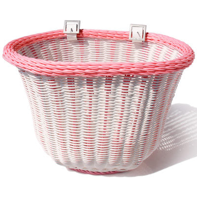 Colorbasket White/Pink Two-Toned Oval Adult Basket