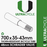 Ultracycle 700x35-43 Schrader 48mm Thorn Resistant Innertube