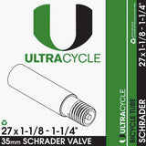 Ultracycle 27 x 1 1/8-1 1/4 Schrader 35mm Innertube